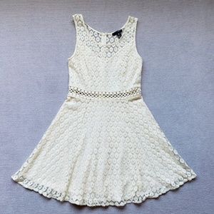 Aqua white lace dress